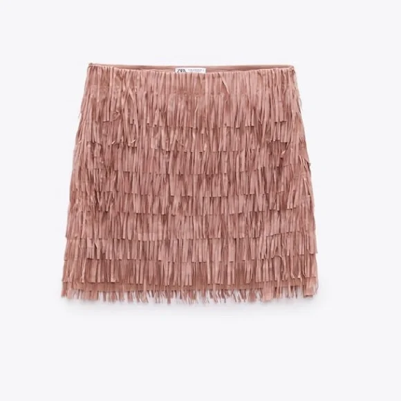 Zara Fringed Mini Skirt - Picture 6 of 8